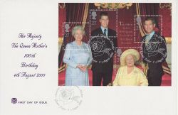 2000-08-04 Queen Mother M/S Glamis FDC (80864)