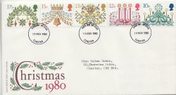 1980-11-19 Christmas Stamps Chester FDC (80906)