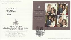 2011-04-21 Royal Wedding Stamps M/S London SW1 FDC (80937)