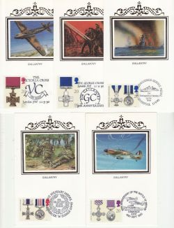 1990-09-11 Gallantry Stamps x5 Benham Cards FDC (80965)