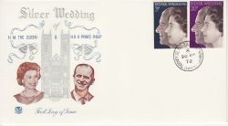 1972-11-20 Silver Wedding Stamps RAF STN cds FDC (80996)