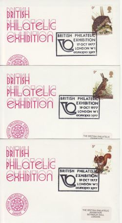 1977-10-19 British Philatelic Exhibition x5 Covers (81072)