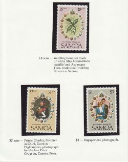1981 Samoa Royal Wedding Stamps MNH (81193)