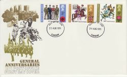 1971-08-25 Anniversaries Stamps Cardiff FDC (81250)