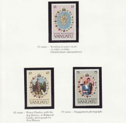 1981 Vanuatu Royal Wedding Stamps MNH (81282)