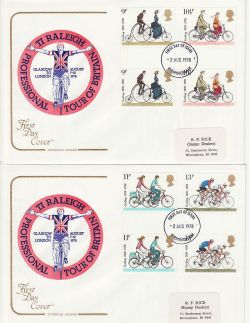 1978-08-02 Cycling Stamps Gutter Pairs Birmingham FDC (81333)