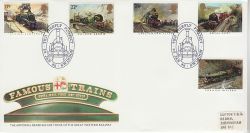 1985-01-22 Famous Trains Stamps Firefly Swindon FDC (81459)