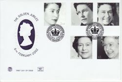 2002-02-06 Golden Jubilee Stamps Windsor FDC (81522)