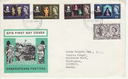 1964-04-23 Shakespeare Stamps Stratford FDC (81620)