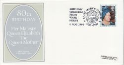 1980-08-04 Queen Mother Stamp Ware Herts FDC (81700)