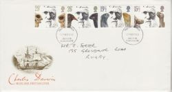 1982-02-10 Charles Darwin Stamps Nuneaton FDI (81822)