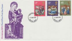 1970-11-25 Christmas Stamps Croydon FDC (81828)
