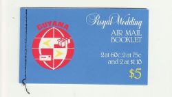 1981 Guyana Royal Wedding Stamps $5 Booklet (81841)