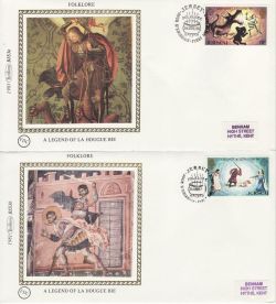 1981-04-07 Jersey Folklore Stamps x 4 Silk FDC (81909)
