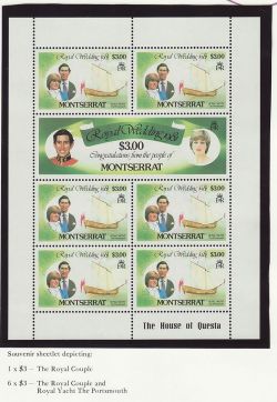 1981 Montserrat Royal Wedding $3 Sheetlet MNH (81931)