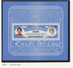 1981 Montserrat Royal Wedding $5 S/Sheet MNH (81942)