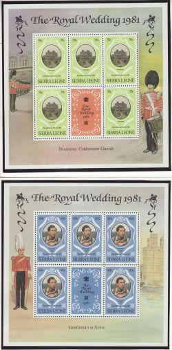 1981 Sierra Leone Royal Wedding Stamps x3 M/S MNH (82012)