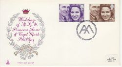 1973-11-14 Royal Wedding Stamps London SW11 FDC (82070)
