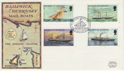 1972-02-10 Guernsey Mail Boats Stamps FDC (82319)