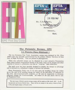 1967-02-20 EFTA Stamps Swansea FDC (82634)