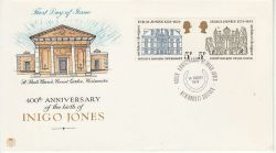 1973-08-15 Inigo Jones Stamps Newmarket FDC (82720)