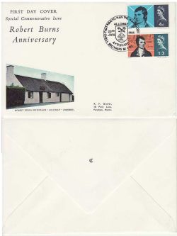 1966-01-25 Robert Burns Stamps Alloway FDC (82770)