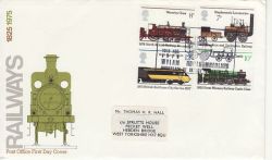 1975-08-13 Railway Stamps Wylam FDC (82862)