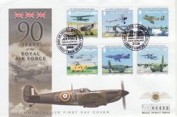 2008-01-15 IOM RAF 90th Anniv Stamps FDC (82956)