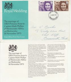1973-11-14 Royal Wedding Stamps Bournemouth FDC (82962)