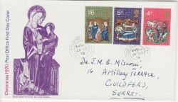 1970-11-25 Christmas Stamps Guildford cds FDC (82999)