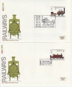 1975-08-13 Railway Stamps x4 Pmks FDC (83089)