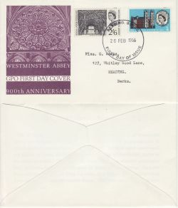 1966-02-28 Westminster Abbey Stamps Reading FDC (83170)