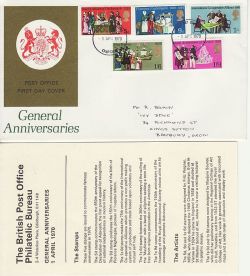 1970-04-01 Anniversaries Stamps Oxford FDC (83189)