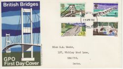 1968-04-29 British Bridges Stamps Reading FDC (83198)