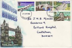 1968-04-29 British Bridges Stamps Dorchester FDC (83517)