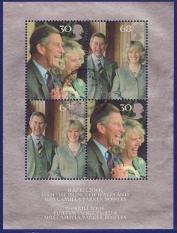 2005-04-08 Royal Wedding Miniature Sheet Used (83616)