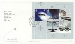 2002-05-02 Airliners Stamps M/S Heathrow FDC (83675)