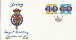 1999-06-19 Jersey Royal Wedding Stamps FDC (83805)