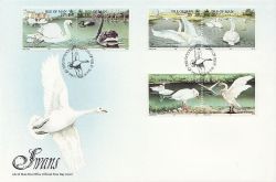 1991-09-18 IOM Swans Stamps FDC (83881)