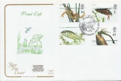 2001-07-10 Pond Life Stamps Pondersbridge FDC (84369)