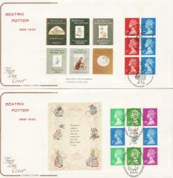 1993-08-10 Beatrix Potter Booklet Panes x4 FDC (84396)