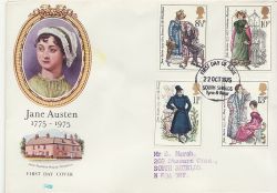 1975-10-22 Jane Austen Stamps Co Durham FDC (84452)