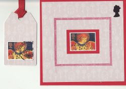 Handmade Christmas Stamp Card & Tag (84502)
