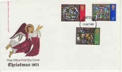 1971-10-13 Christmas Stamps Oxford FDC (84526)