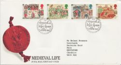 1986-06-17 Medieval Life Stamps Gloucester FDC (84552)