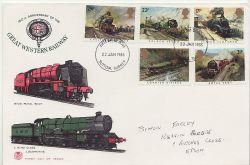 1985-01-22 Famous Trains Stamps Sutton FDC (84620)