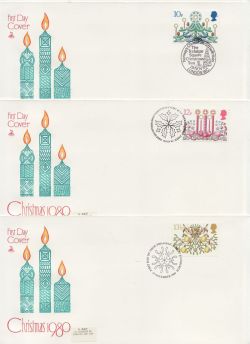 1980-11-12 Christmas Stamps x5 Mercury SHS FDC (84734)