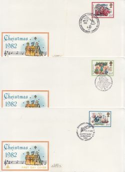 1982-11-17 Christmas Stamps x5 Mercury SHS FDC (84747)