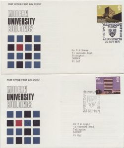 1971-09-22 University Buildings Stamps x4 SHS FDC (84755)