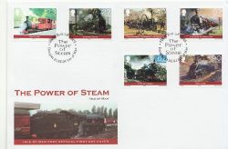 2004-02-21 IOM Steam Trains Stamps FDC (84909)